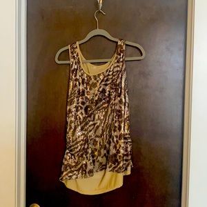 Cute leopard prints sequins tank large